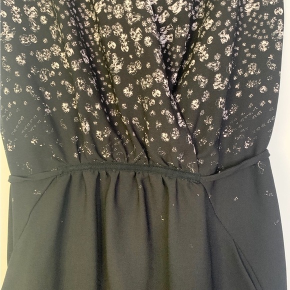 ARTIZIA Wilfred Sabine Diamond Print Drop Waist Mini Black Dress Size XXS - Picture 7 of 13